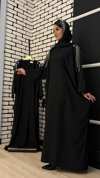 مانتوعبایی  مجلسی جواهردوزی  گل گندم 5110