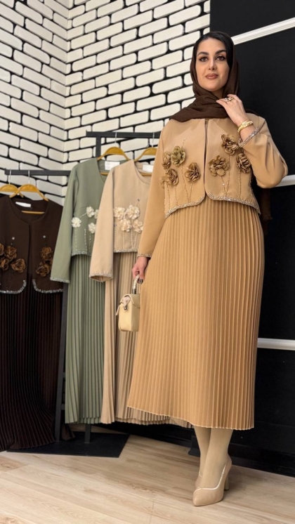 کت سارافون پلیسه  گلدار 5207