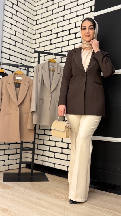 کت تک‌مزونی  یقه انگلیسی بلند 5204 