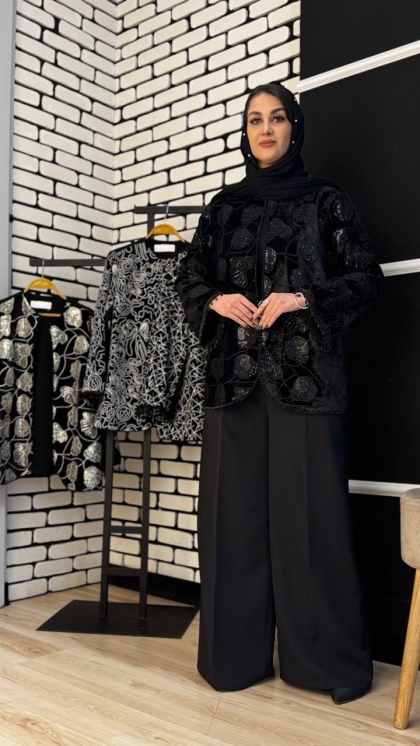 مانتو کتی مزونی سوزن دوزی طلا 5192