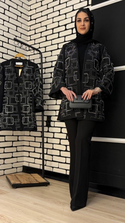 کت تک مزونی جلو باز طرح مربع 5208