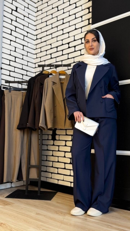 کت شلوار مزونی بزایاق استین 2دکمه 5191