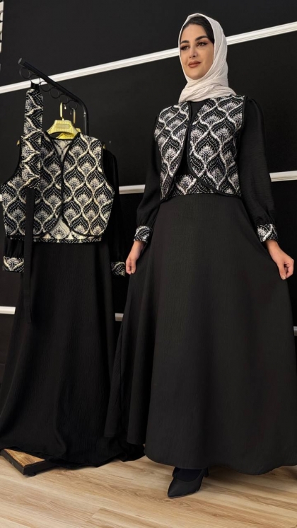 ست سه تیکه سارافون ژیله کمربند سارن 9495