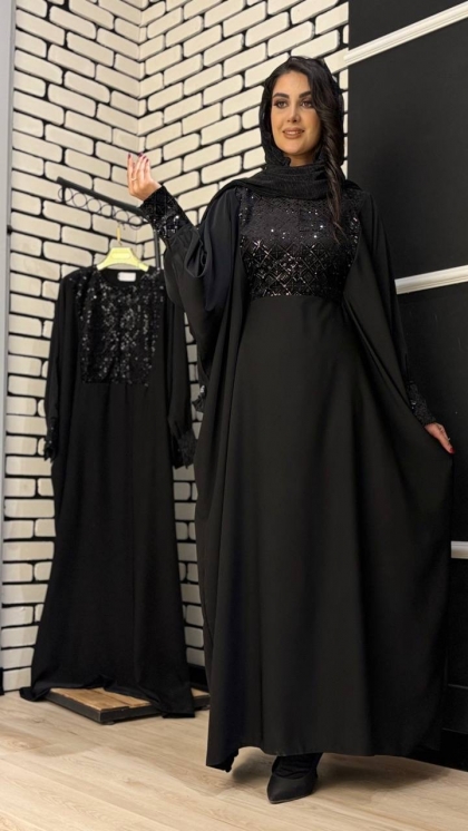مانتوعبایی کتیبه مخمل سورن دوزی آتنا 5460