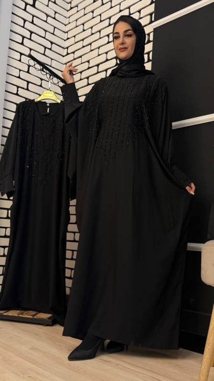 مانتو عبایی سنگدوزی لعیا 9695
