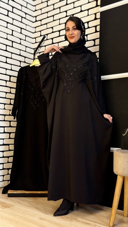 مانتو  عبایی سنگدوزی 5197