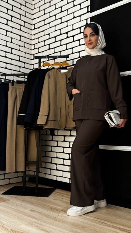 کت شلوار مزونی بزایاق نوار مغزی 5200