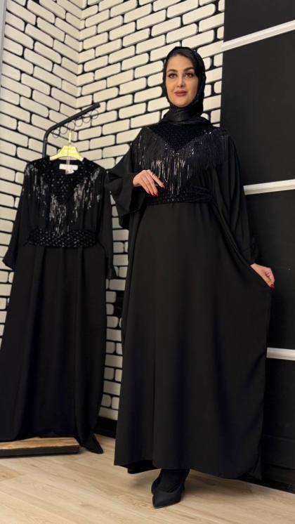 مانتو عبایی سوزن دوزی  ماهک 5141