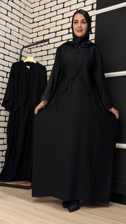 مانتوعبایی ژیله دار سرمه دوزی گیتی 5432